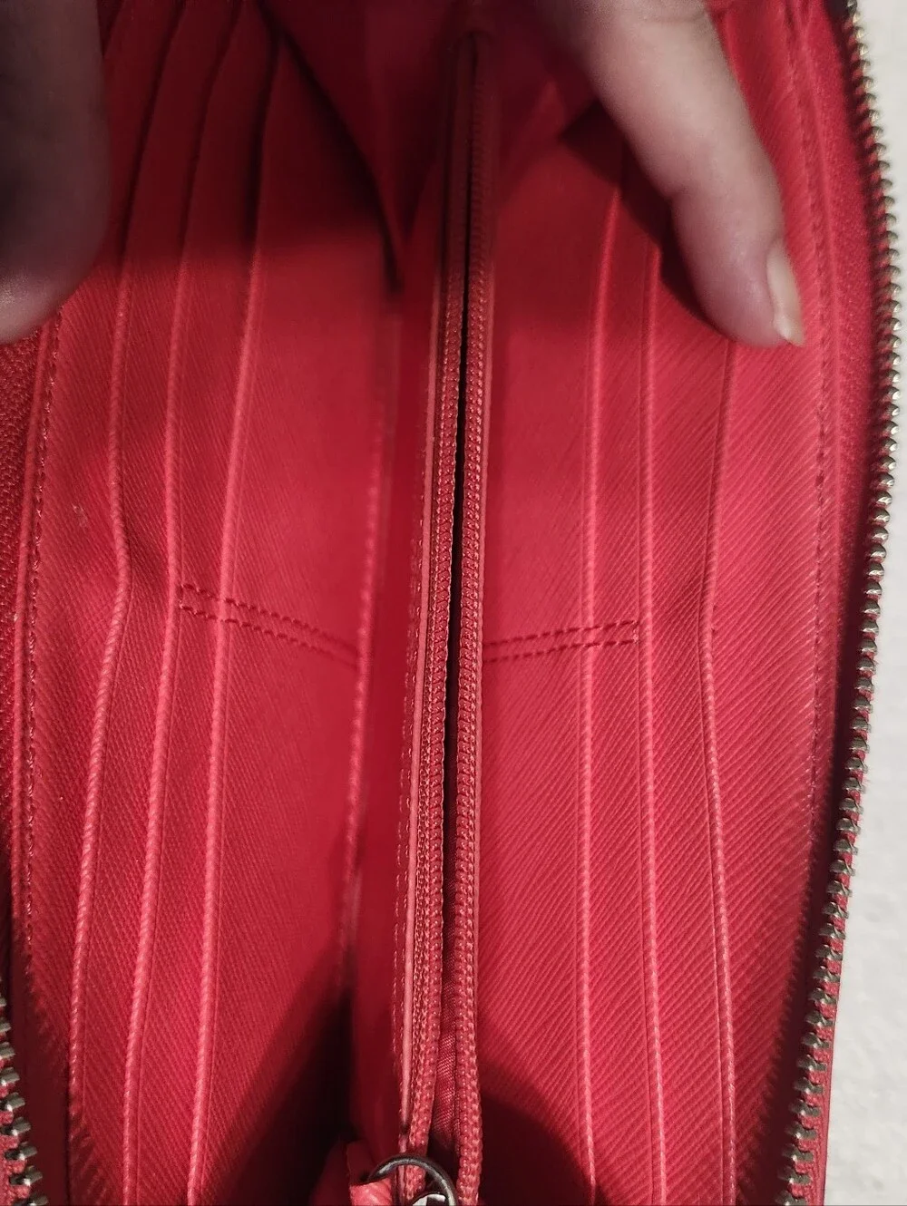 Coach Signature Canvas Zip Wallet with Pink Trim